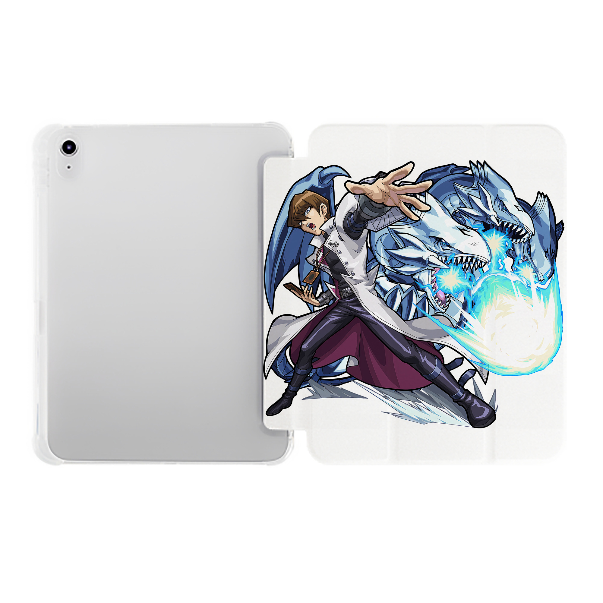 （画像用） 遊☆戯☆王 Yu-Gi-Oh! IPad ケース ペン収納付き 三つ折りスタンド PUレザー×シリコン 対応機種9.5/10.5/10.9インチ